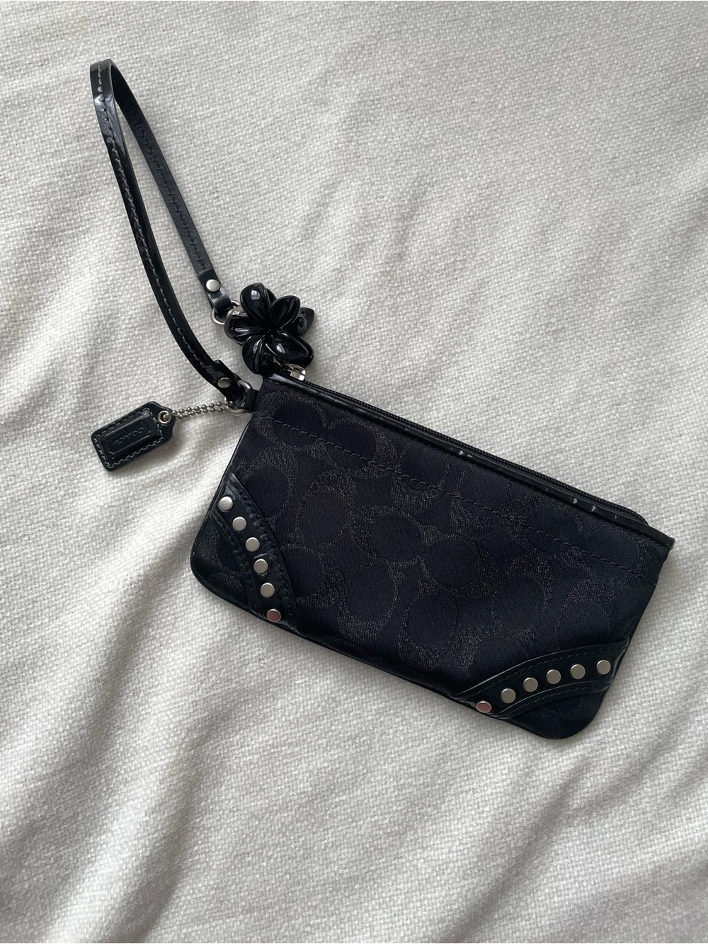 Coach Black Studded Wristlet🖤